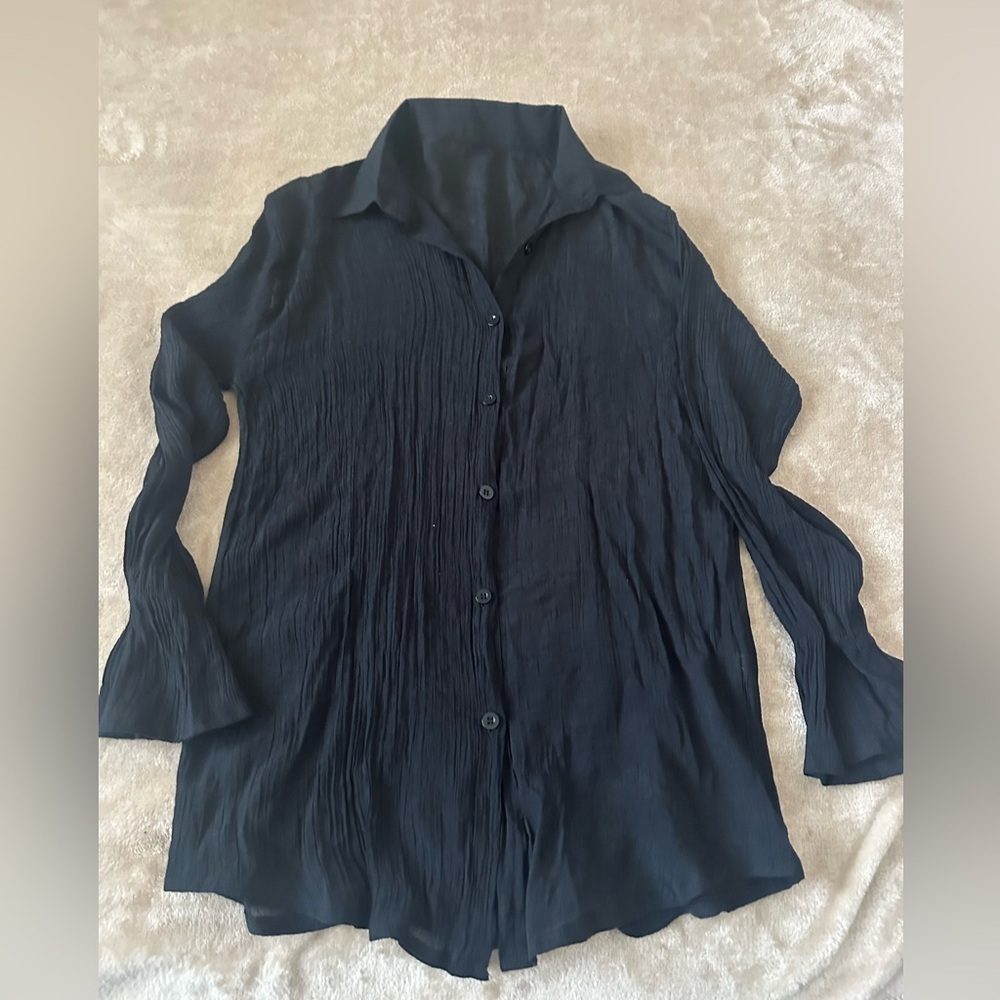 Women’s Black Button Down Shirt - Picture 3 of 4